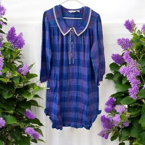 Vintage NWOT Lyn Anne Maxi Flannel Cottagecore Ruffle Nightgown Cotton Size M